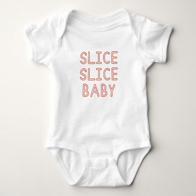Modern Pizza Slice Slice Baby Erstgeburt Strampler (Vorderseite)