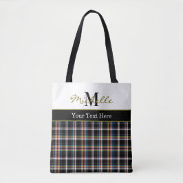 Modern Plaid Tartan Pattern Olive Green Tasche