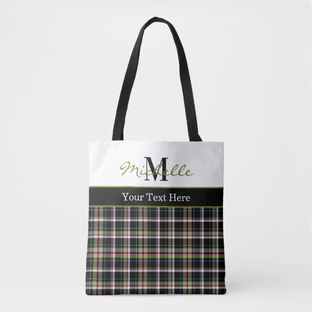 Modern Plaid Tartan Pattern Olive Green Tasche (Vorderseite)