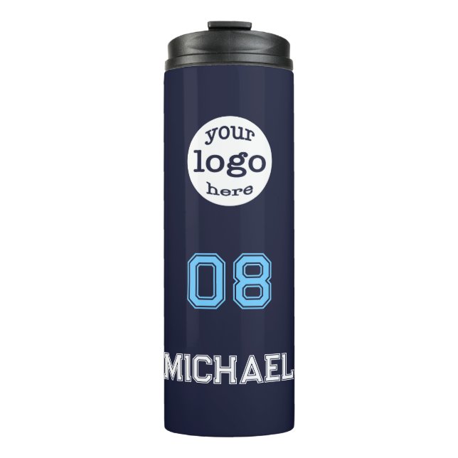 Modern Player Name Jersey Number Team Club Logo Thermosbecher (Vorderseite)