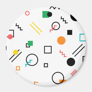 Modern, playful, cool, trendy, Memphis geometrisch Magnet