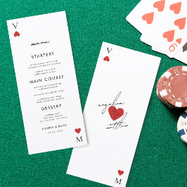 Modern Playing Card Casino Vegas Wedding Menu