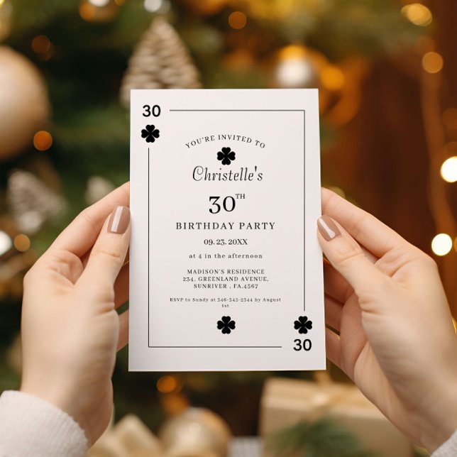 Modern Playing Card Playing Card 30th Birthday Einladung (Von Creator hochgeladen)