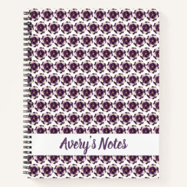 Modern Plum floral Name Notizbuch