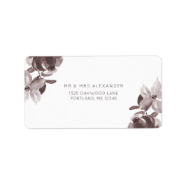 Modern Plum Floral Wedding Return Label Adressaufkleber