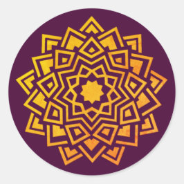 Modern Plum Gold Mandala Indischer Umschlag Aufkle Runder Aufkleber