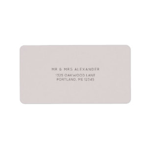 Modern Plum Wedding Return Label Adressaufkleber