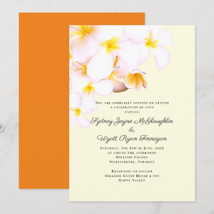Modern Plumeria Hawaiian Blume Gelbe Hochzeit Einladung