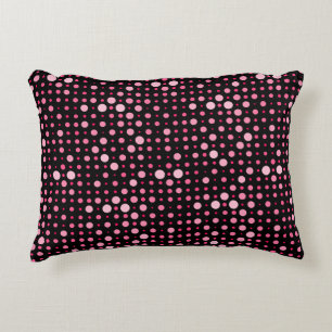 Modern Polka Dot 01.Pink Black BG Dekokissen