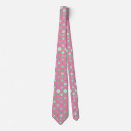 Modern Polka Dot 02.Green. Rosa BG Krawatte