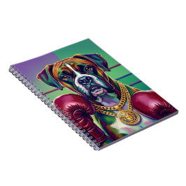 Modern Pop Art Boxer Dog Boxing Athlete Notizblock