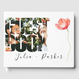 Modern Poppy Red Wedding Guest Book Gästebuch