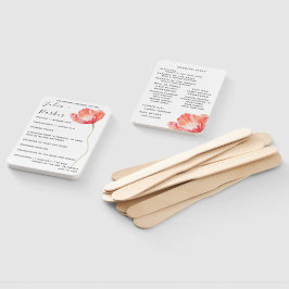 Modern Poppy Red Wedding Program Hand Fan Fächer