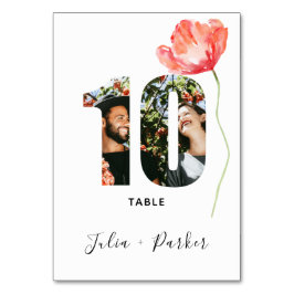 Modern Poppy Red Wedding Tischnummer 10