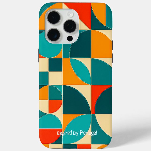 Modern Portuguese Azulejo Tile Pattern iPhone Case (Rückseite)