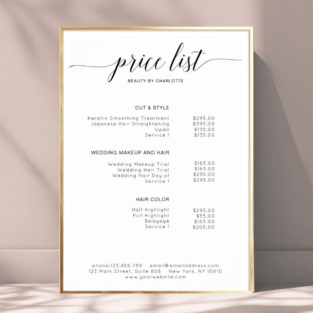 Modern, Preisliste Poster (Modern, price list Poster)