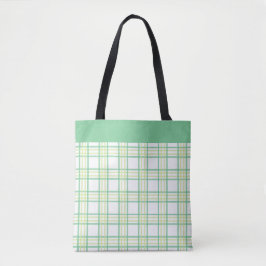 Modern Preppy Plaid Green Lime Pattern Tasche