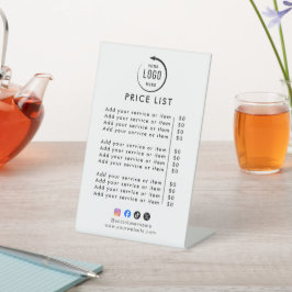 Modern Price List Tabletop Sign Sockelschild