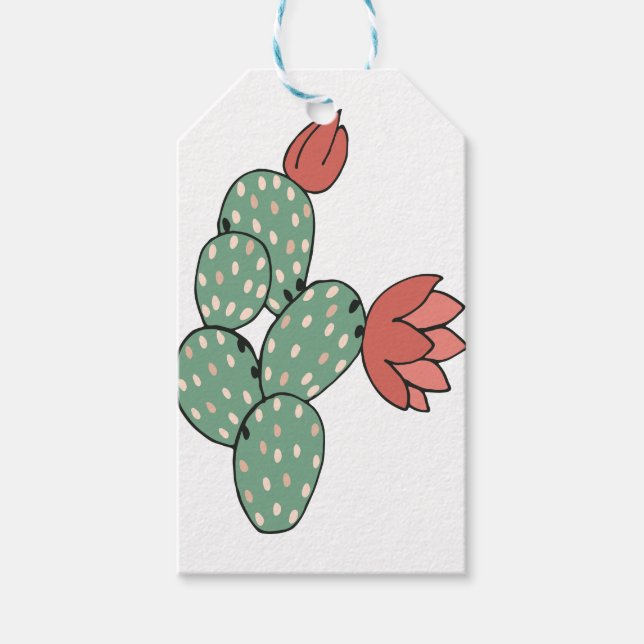 Modern Prickly Pear Cactus Geschenkanhänger (Vorderseite)