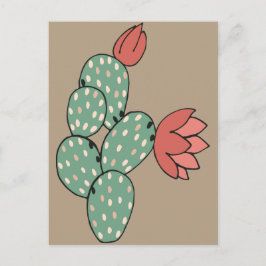 Modern Prickly Pear Cactus Postkarte