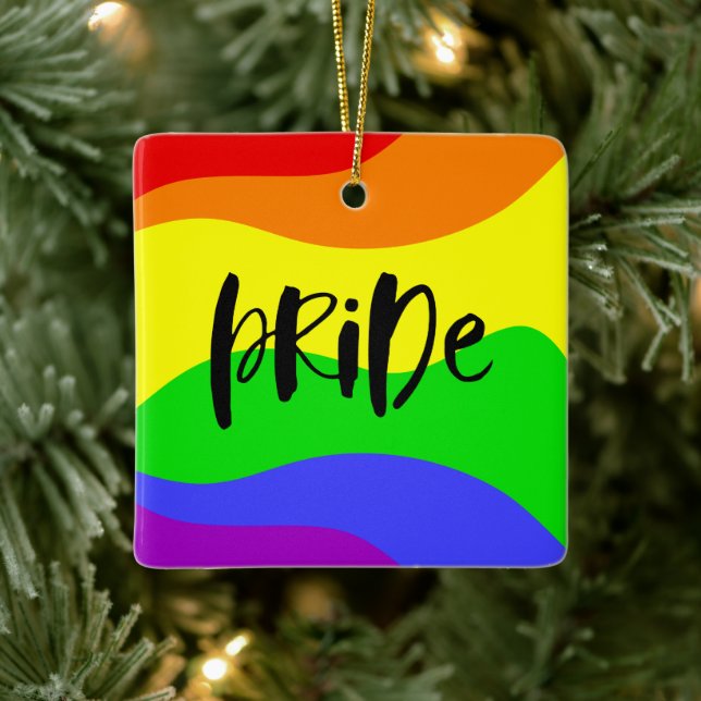 Modern Pride Rainbow Keramikornament (Baum)