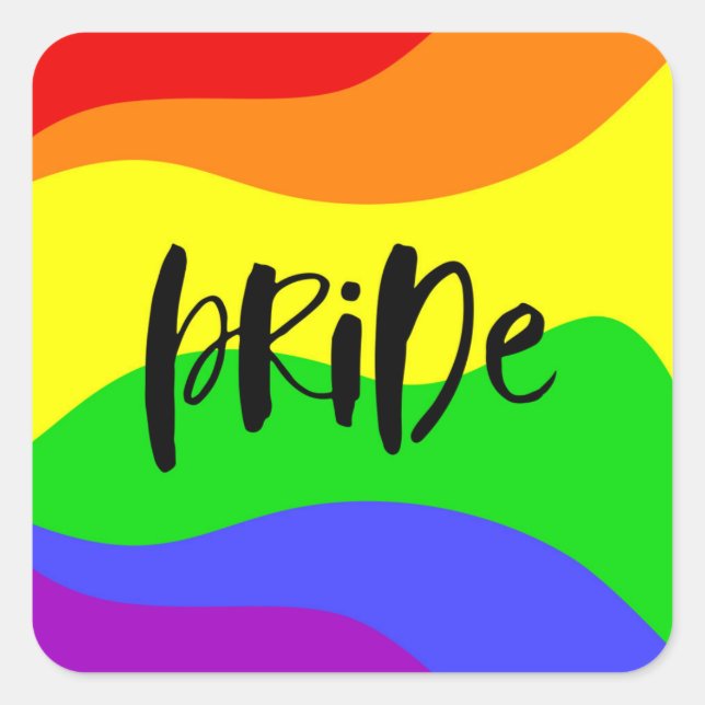 Modern Pride Rainbow Quadratischer Aufkleber (Vorderseite)