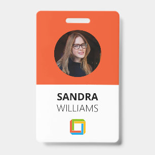 Modern Print Beruflich Orange Custom Employee Ausweis