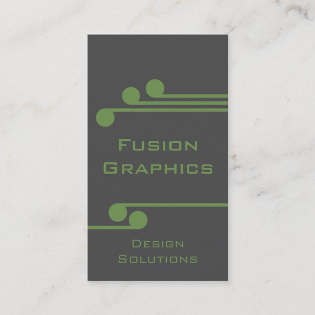 Modern Pro Business Card, grau und grün Visitenkarte (Vorderseite)