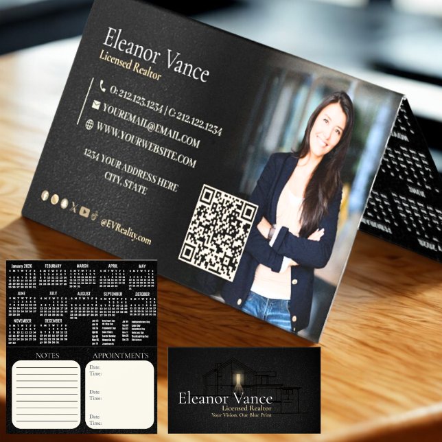 Modern Professional 2026 Pocket Calendar Folded Visitenkarten (Von Creator hochgeladen)