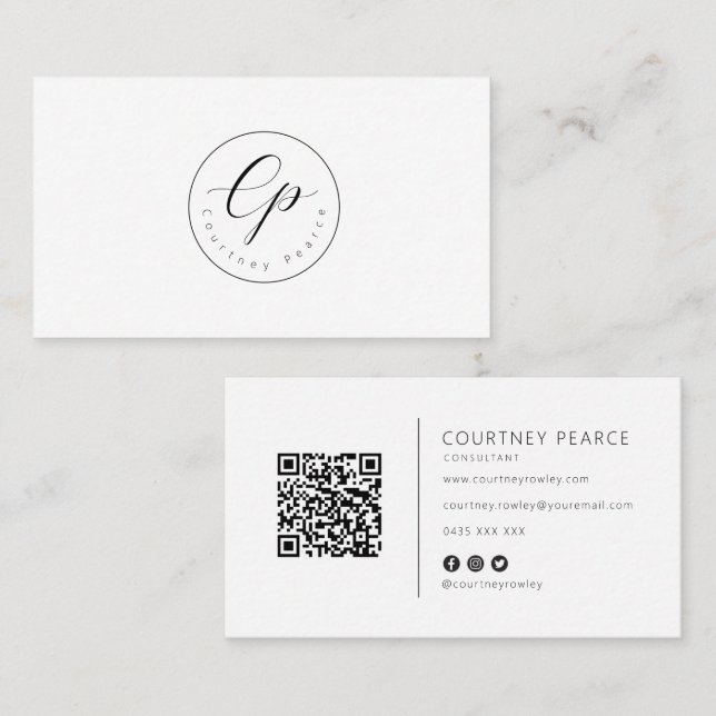 Modern professional business card with QR code Visitenkarte (Vorne/Hinten)