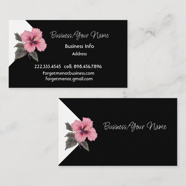 Modern Professional Classic Hibiscus Tropical  Visitenkarte (Vorne/Hinten)
