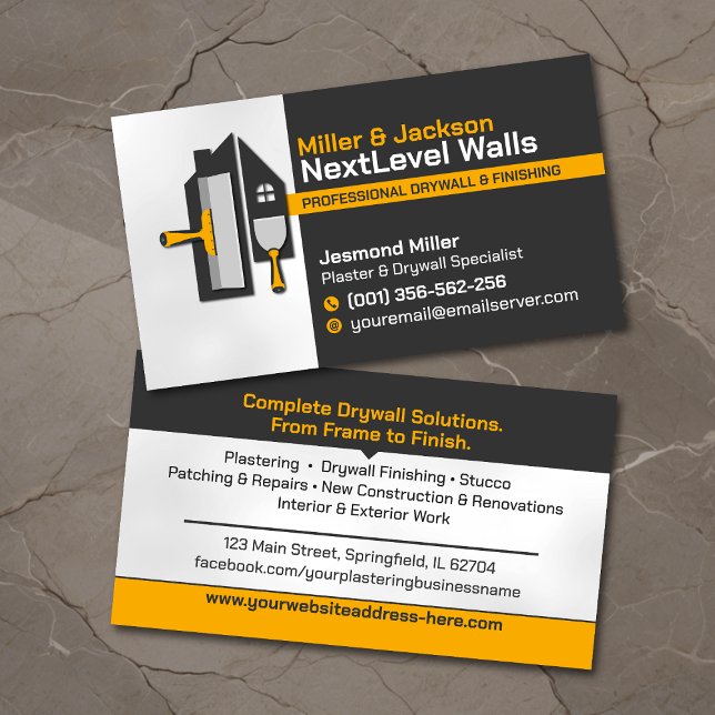 Modern Professional Drywall Plastering Services  Visitenkarte (Von Creator hochgeladen)