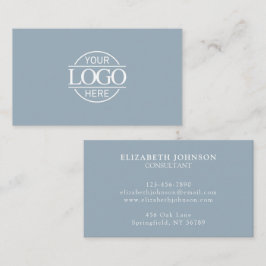 Modern Professional Dusty Blue Company Logo Visitenkarte