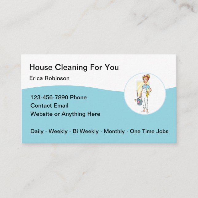 Modern Professional House Cleaning Services Visitenkarte (Vorderseite)