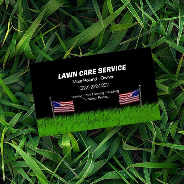 Modern Professional Lawn Care Gardener Services Visitenkarte (Von Creator hochgeladen)
