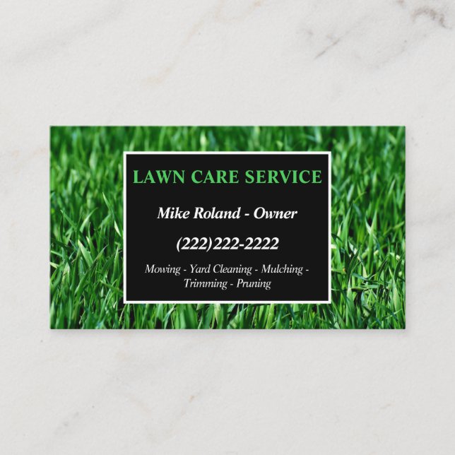 Modern Professional Lawn Care Gardener Services Visitenkarte (Vorderseite)