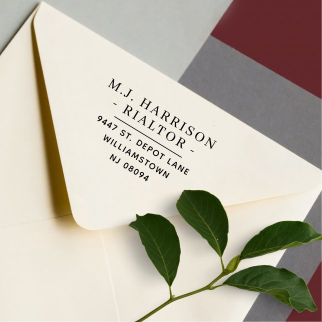 Modern Professional Name Job Return Address Permastempel (Von Creator hochgeladen)
