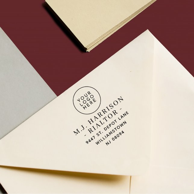 Modern Professional Name Logo Return Address Permastempel (Von Creator hochgeladen)