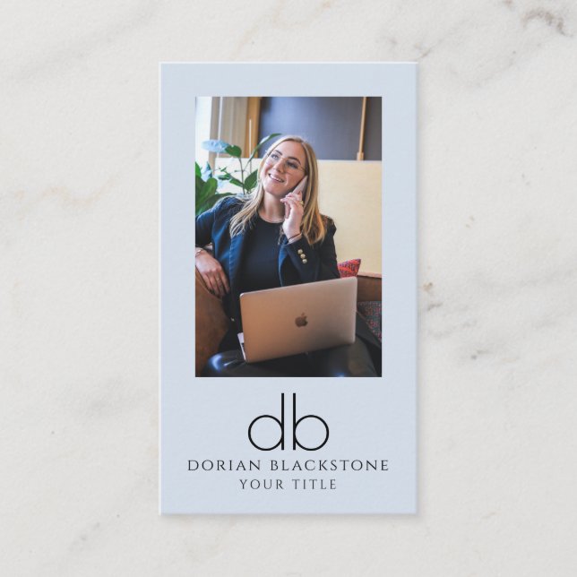Modern Professional Photo Monogram Business Card Visitenkarte (Vorderseite)
