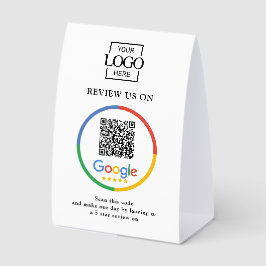 Modern Promotional Google Reviews QR Code Sign Tischaufsteller