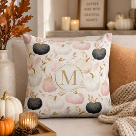 Modern Pumpkin Monogram - Personalisiert Initial Kissen