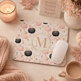 Modern Pumpkin Monogram - Personalisiert Initial Mousepad