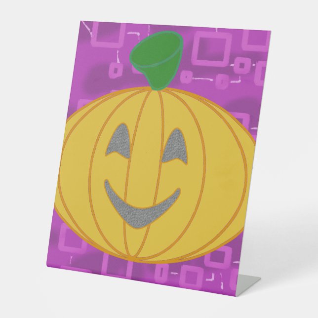 Modern Pumpkin Pedestal Sign Sockelschild (Vorderseite)