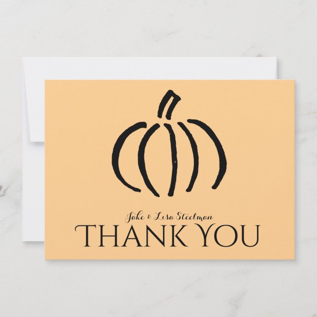Modern Pumpkin Personalisiert Dankeschön Hinweise Mitteilungskarte (Vorderseite)