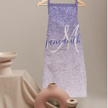 Modern Purple Glitter Sparkles Personalized Name Schürze<br><div class="desc">Introducing our collection of modern and glamorous products: "Modern Purple Glitter Sparkles Personalized Name." These eye-catching items are designed to add a touch of elegance and personalization to your life. With a mesmerizing purple glitter and sparkles motif, our products are perfect for those who love a bit of sparkle in...</div>