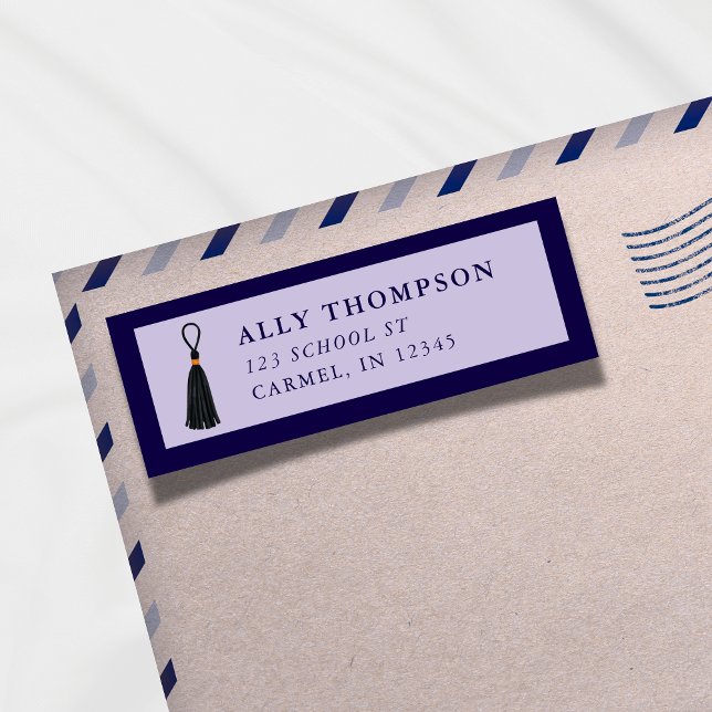 Modern Purple Graduation Cap Tassel  (Modern Purple Graduation Cap Tassel Label)
