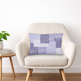 Modern Purple White Botanical Accent Pillow Dekokissen