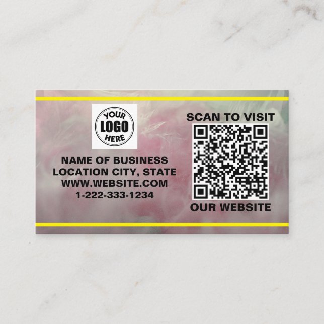 Modern QR Business Card – Marble Style Visitenkarte (Vorderseite)