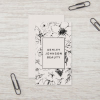 Modern QR Code Botanical Blush and Black 