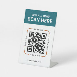 Modern QR Code | Digital Menu Tabletop Sign Sockelschild